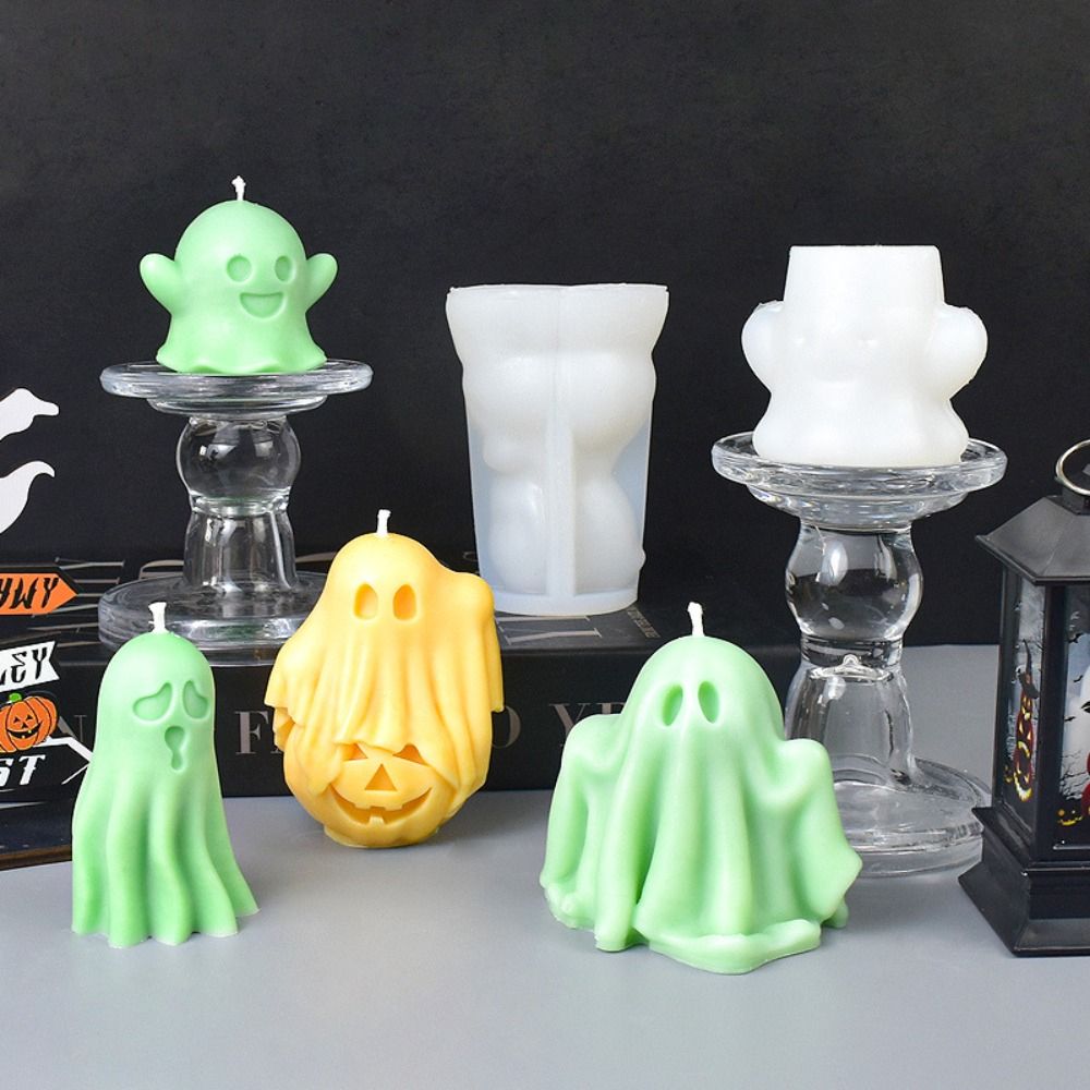 New Silicone Ghost Candle Mold Handmade DIY Craft Scented Candle Mold Home Decor Art Wax Mould