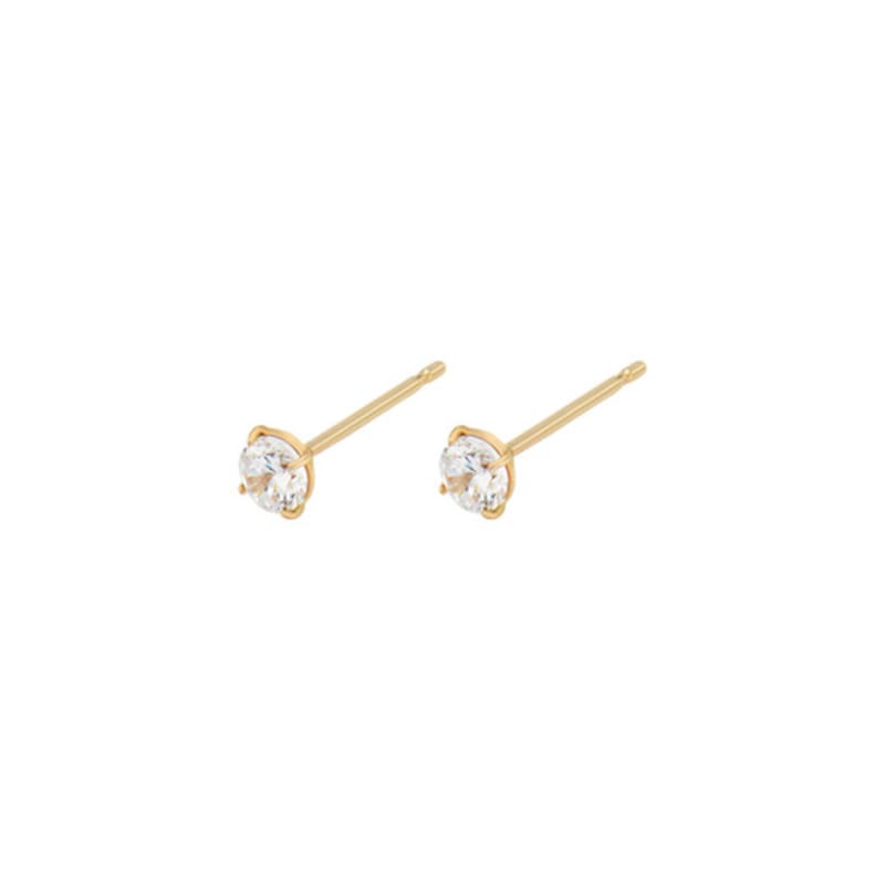 NORMALLEE [14K] Basic Cubic Earrings (3mm)