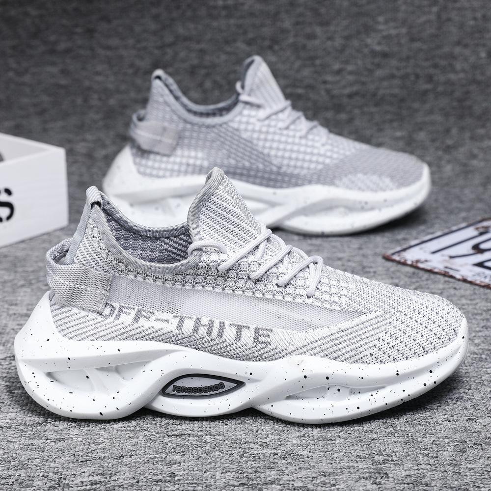 

Иностранные товары, большие размеры, мужская обувь, сетчатые кроссовки, корейская версия, увеличивающие рост, мужские туфли на платформе, спортивная модная обувь 45 светло-серый