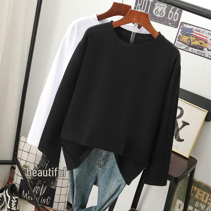 Dámské 2024 volné bavlněné tričko s dlouhým rukávem - Všestranná jarní/podzimní móda