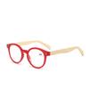 Anti Blue Light Fashion Round Optical Reading Glasses Women Men Reader Bamboo Leg Farsightedness Eyeglasses Prescription Glasses