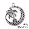 Engraved Crescent Moon Charm Star Pendant For Celestial Mystical Theme DIY Bracelet Necklace Jewelry Making Supplies