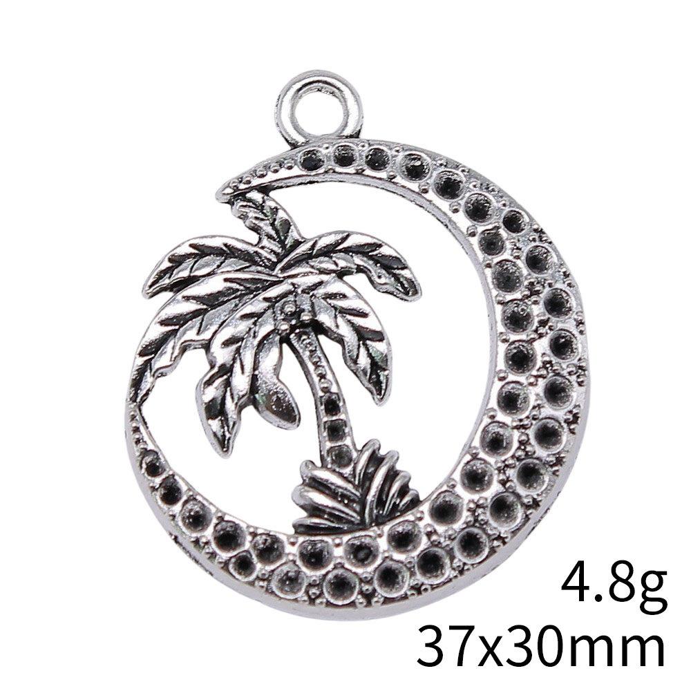 Engraved Crescent Moon Charm Star Pendant For Celestial Mystical Theme DIY Bracelet Necklace Jewelry Making Supplies