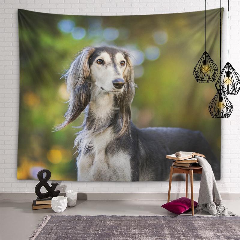 Afghan Hound Cat Tapestry Cute Animal Wall Art Decoration Tapestry Kids Room Decor Living Room Bedroom Dorm Room Home Decor