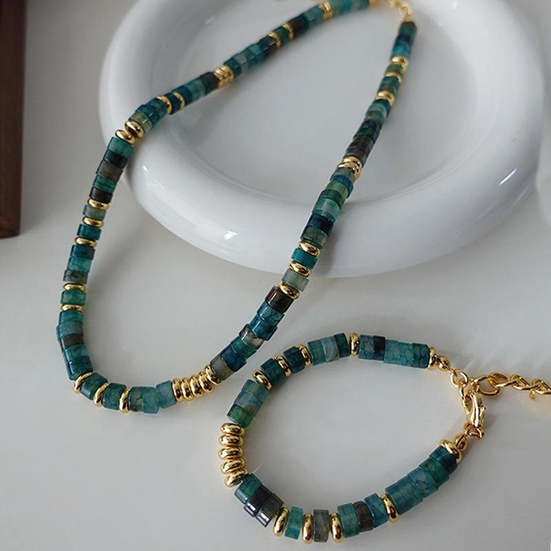 High-End Women's Chinese Style Lapis Lazuli Clavicle Necklace - Retro Guochao Natural Stone Choker