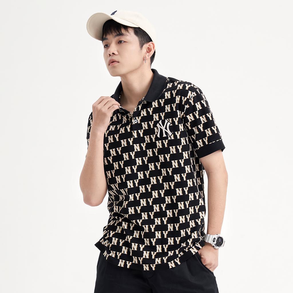 New MLB Polo Shirts Unisex Black 3LPQM0133-50BKS