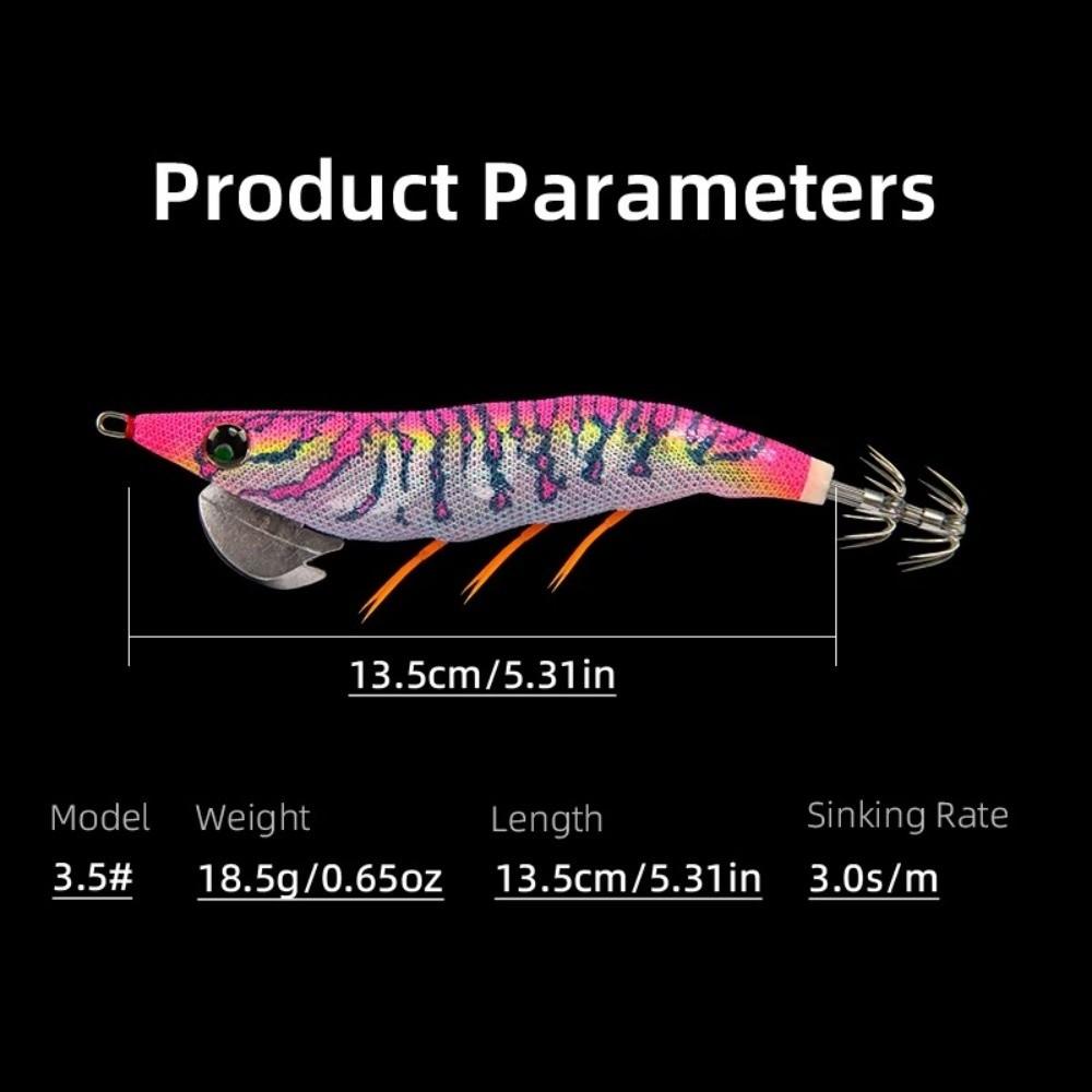 135mm Length Squid Jig Lure 18.5g Weight Artificial Squid Lure Sea Fishing Lure  For Octopus