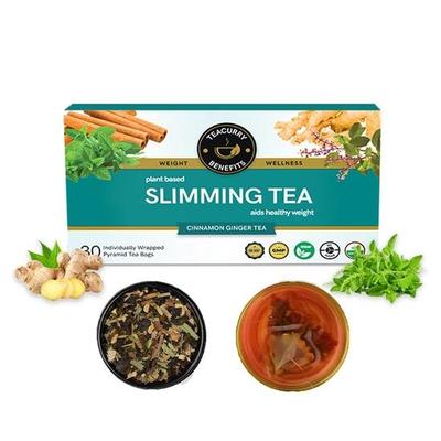 TEACURRY Slimming Tea For Weight Management (30 Tea Bags, 1 Month Pack) - Manage Over All Weight | Get Slimmer | For Men And Women, Ginger, 60 Gram