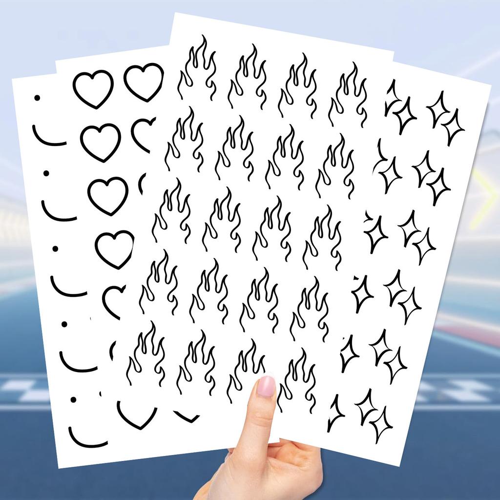 Nové korejské černé a bílé malé expresivní tetovací nálepky vodotěsné párty dárek vtipné nálepky s obličejem