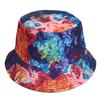 Europejsko-Amerykański Kapelusz Bucket Tie-Dye Chroniący Przed Słońcem: Dwustronny Design Graffiti dla Mężczyzn i Kobiet