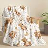 1pc Bear Themed Blanket, Gift Idea for Baby Anniversaries, Perfect for Christmas & Thanksgiving Gifts, Warm Bedroom Accessory
