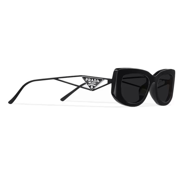 Prada Logo Rectangular Sunglasses Women Sunglasses Black 0PR14YS1AB5S0