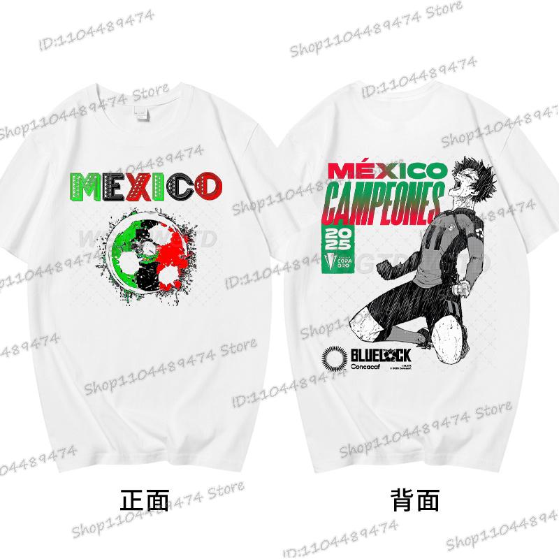 

Anime Blue Lock T-shirt Harajuku Yoichi Isagi Fans Gifts Shirt Cotton Fashion Soccer Lover Tees Blue Lock Go Mexico Trend Tshirt S