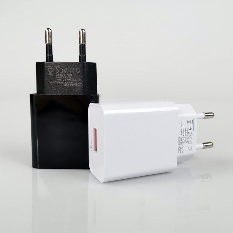 

QC3.0 Fast Mobile Charger, 9V2A 5V3A, Compatible with Huawei, Xiaomi, Samsung. EU Standard QC3.0 (No Package) білий
