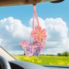 Handgehäkelte Schmetterling & Blume Auto-Spiegel-Hängezubehör – Niedliche Boho-Auto-Deko für Frauen, Girly Sommer-Vibes Rückspiegel-Anhänger,