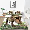 Fierce Beast Dinosaur Print Bedding Quilt Cover and Pillowcase Full-size Color Cartoon Dinosaur Pattern Comfortable and Luxurious Home Decoration