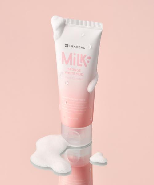 Leaders Milk Sponge White Mud Pack-to-Foam One-Step Cleanser 120g