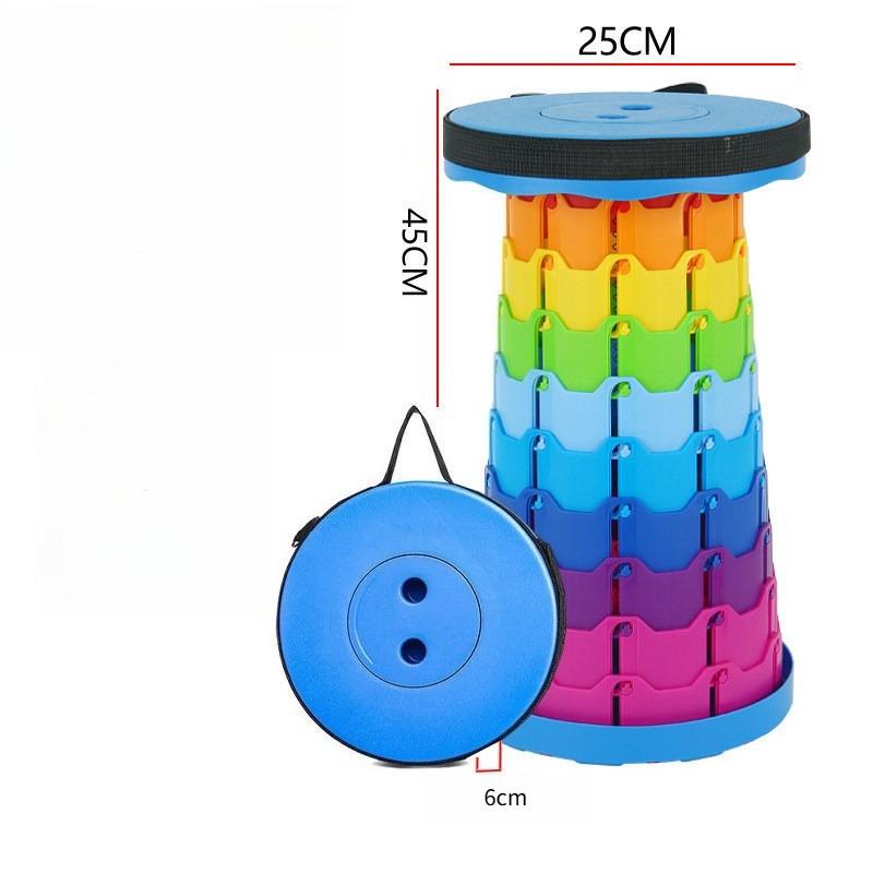 Verdickter verstärkter Klapphocker Outdoor Reise tragbare Hocker Multifunktionaler robuster Teleskop-Hocker verstellbare Höhe Camping Angelstuhl