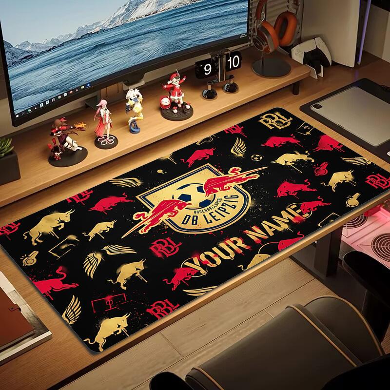 Custom Name RB Leipzig Print  Cushion Non-slip Laptop Tablet Big Mousepad XXL Mat Mini PC Playmat With Lock edge