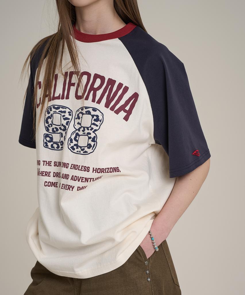 SUPERSUB 98 California Raglan Short Sleeve T-Shirt - Cream