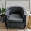 Velvet Club Chair Cover 2pcs/Set Tub Sofa Cover Small Round Sofa Slipcovers for Living Room Couch Cover With Seat Cushion Covers