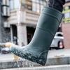 Water Shoes Fashionable Flat Men's Extra High Rain Boots Long Rain Shoes Fishing Rubber Shoes Size