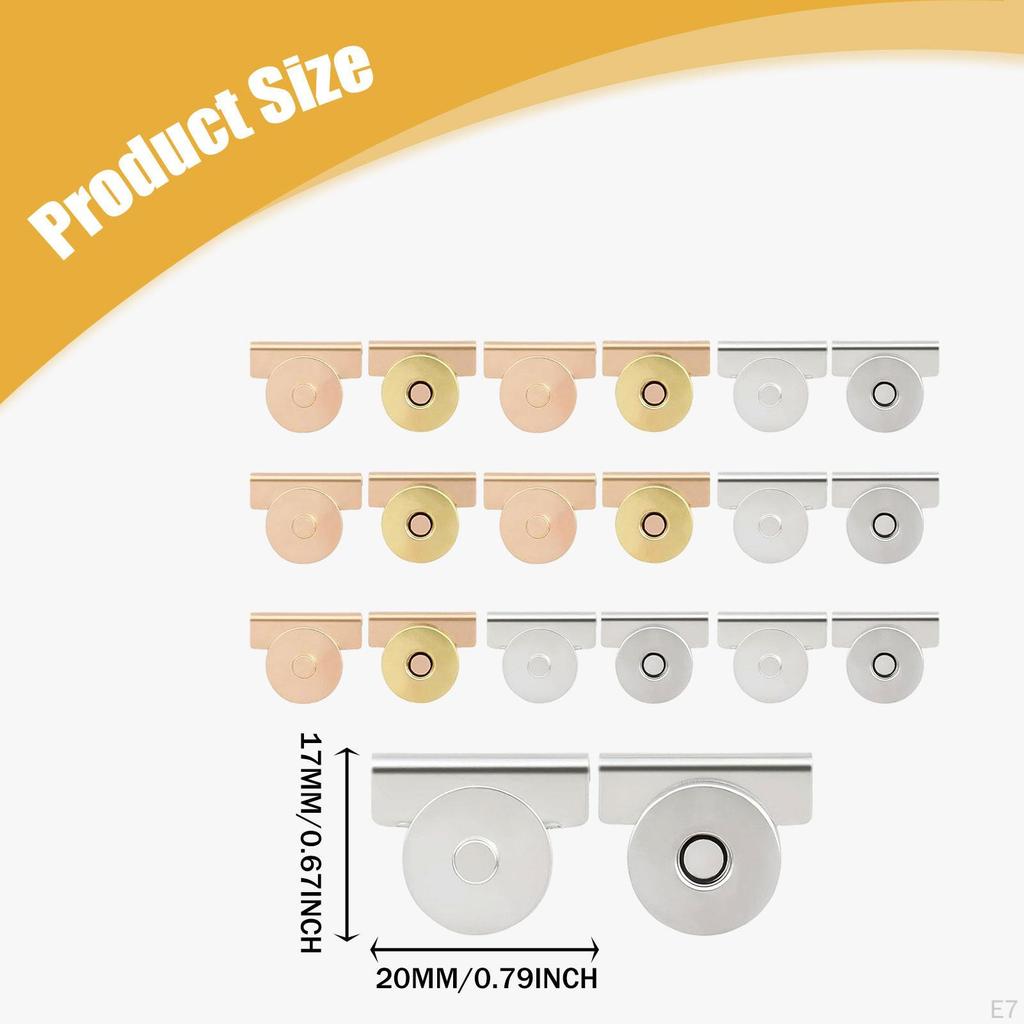 10 Pair Button Bag Hardware Crafts DIY Clip Clasp Buckle Removable for Purses and Tote Snap