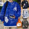 Men's Graffiti Print Hoodie: Trendy, Loose-Fit, Long-Sleeve T-Shirt for Spring, Autumn, and Winter with Plus Velvet