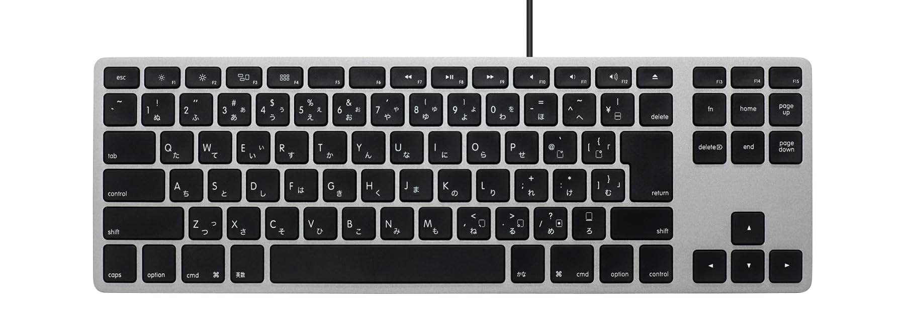 

Matias Wired Aluminum Tenkeyless Keyboard for Mac Space Gray Japanese Layout USB Silver