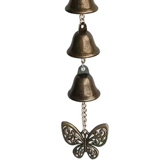 Vintage Hanging Wind Chime Weather-proof Metal Wind Bell Cluster with Chain Retro Outdoor Garden Patio 5/9 Bells Hanging Decoration Ornament