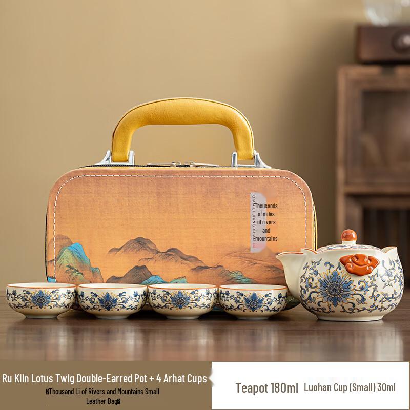 Minguan White Porcelain Portable Kung Fu Tea Set