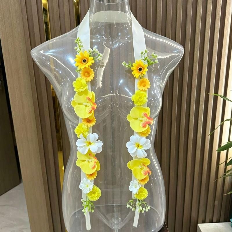 Elegant Artificial Flower Shawl Graduation Tie Flower Ribbon Multi-purpose Soft Bridal Wedding Banquet Accessory