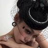 Black Mesh Headdress Stewardess Hat French Temperament Pearl Hair Clip For Women