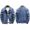 Autumn Denim Jacket Men Turn Down Collar Coat for Men Retro Hip Hop Style Denim Jacket with Multi Pockets Casual Streetwear