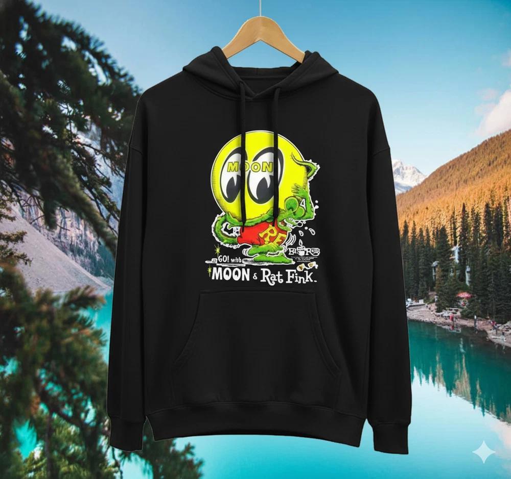 With Moon Hoodie Rat Fink Eyeball Cotton T-Shirt Size S-4XL men S