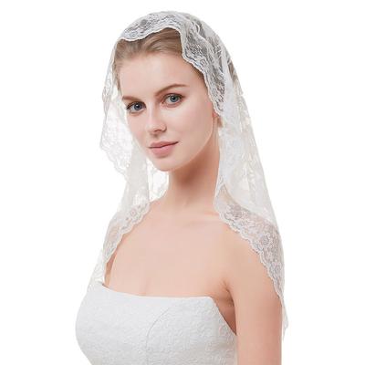 Short Bridal Veil Lace Single Layer Elegant High Grade Wedding Bridal Veil for Churches Weddings