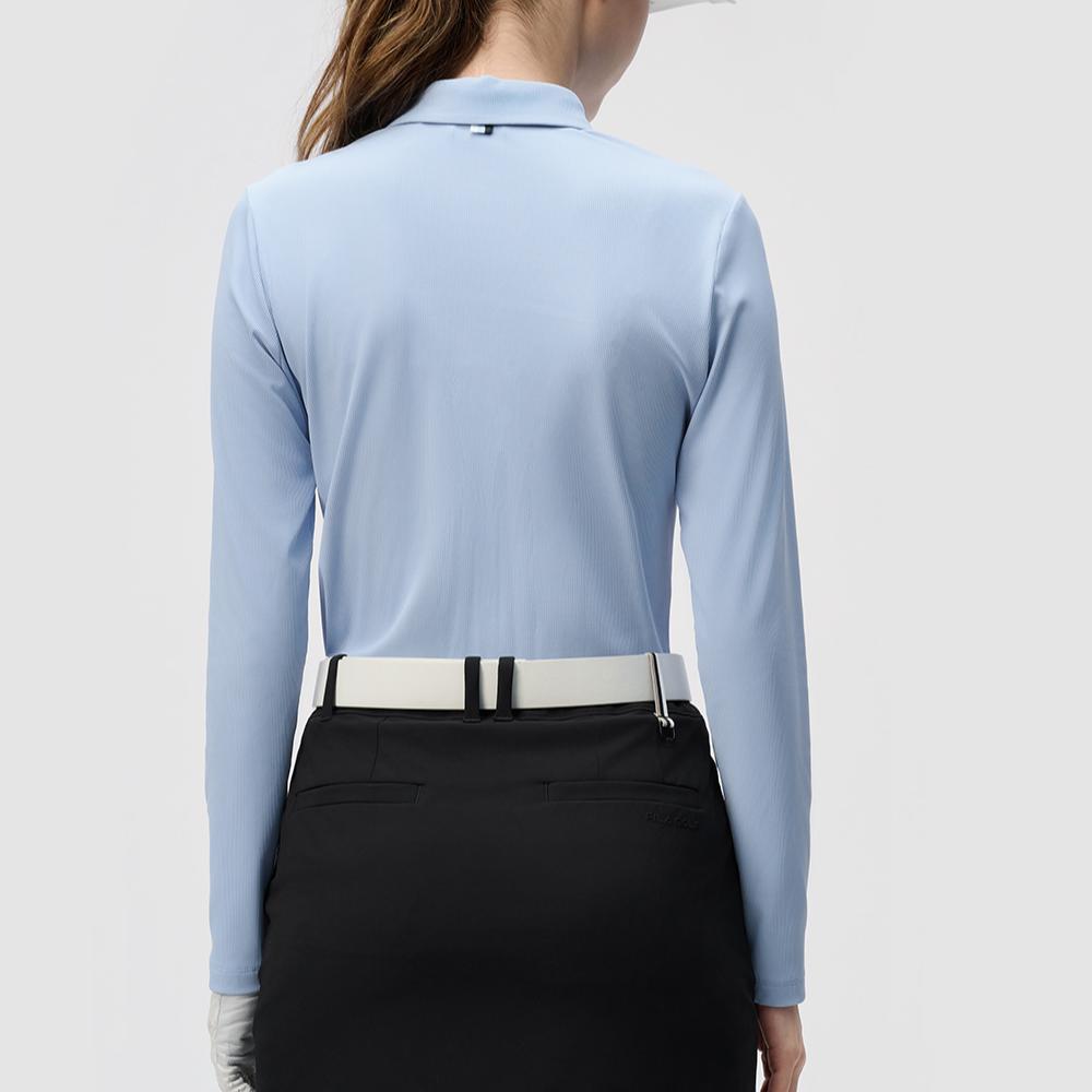 FILA Golf Series UV Resistant Fashionable Comfortable Long Sleeve Polo Shirt Women tops Afternoon-Blue A11W445217F-LB