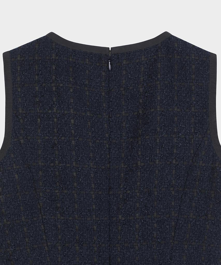 Brooks Brothers Boucle Sleeveless Dress (Navy) (Bbdzwf4150Qef)