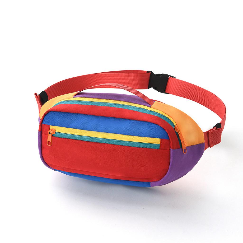 Polyester Hip Bag For Couples With Zipper Pockets For Outdoor Sports And Daily Use