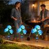 Solar Lights Outdoor Decorative Waterproof Hydrangea Walkway Lighting Solar Powered Landscaping Lights For Yard Patio Backyard