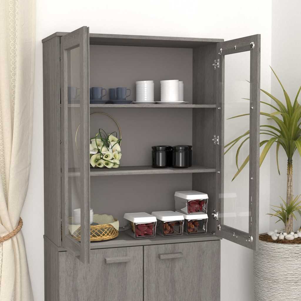 Vidaxl Nadstawka Hamar, Jasnoszara, 85X35X100 Cm, Lite Drewno Sosnowe