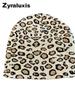 Winter Leopard Patterned Fleece Knit Warm Hats for Men and Women Outdoor Skiing Cold Caps