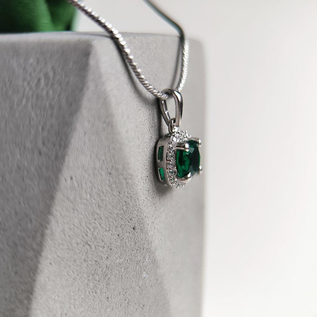 Серебряная подвеска с изумрудом nano 1.115ct (2205401)