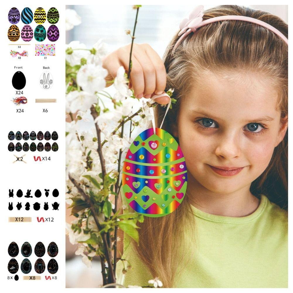 

Easter Rabbit Easter Egg Scratch Art Osterhase Easter Bunny Scratch Paper Art Kids