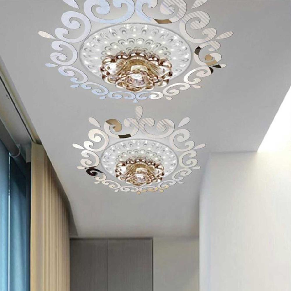 20cm Circular Mirror Wall Sticker Acrylic Mirror Decals Ceiling Decorative Mirror for Room Bathroom Modern Home Decoration