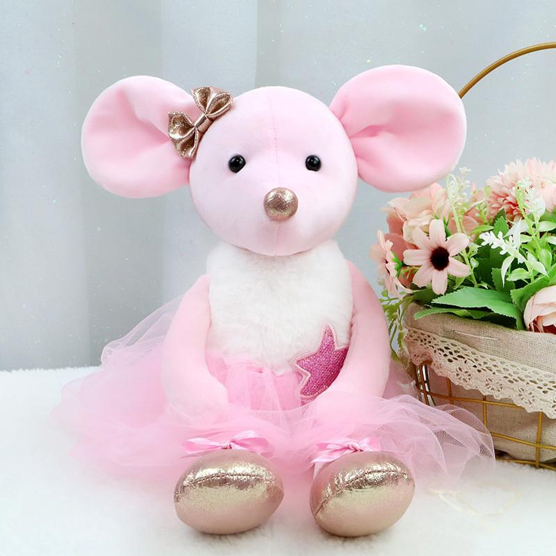 Plush Ballet Mouse Toy With Pp Cotton Filling For Girls And Kids Gift
