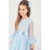 Kids Girls Buckled and Tulle Lace Trend Evening Dress
