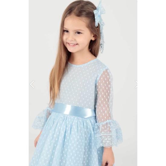 Kids Girls Buckled and Tulle Lace Trend Evening Dress