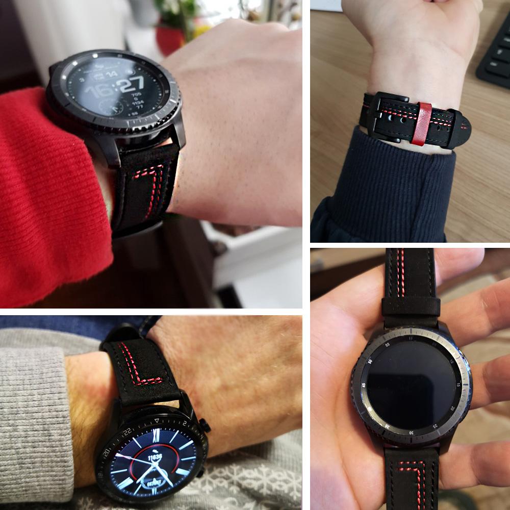 Curea din piele de 22 mm pentru ceas Huawei GT-2-2e-pro GT2 GT2e brățară de 46 mm Samsung Gear S3 Frontier/Galaxy Watch 3 Bandă de 45 mm/46 mm