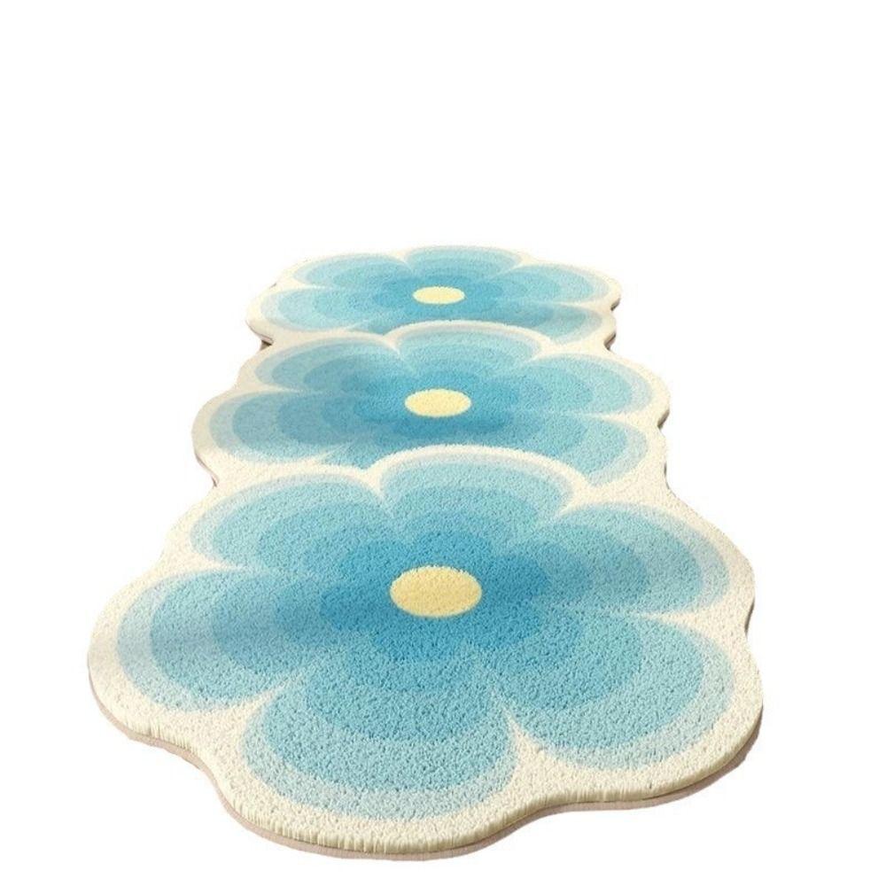 Anti-slip Floor Mat Plush Flower Rugs Nordic Style Carpet Bedroom Decor